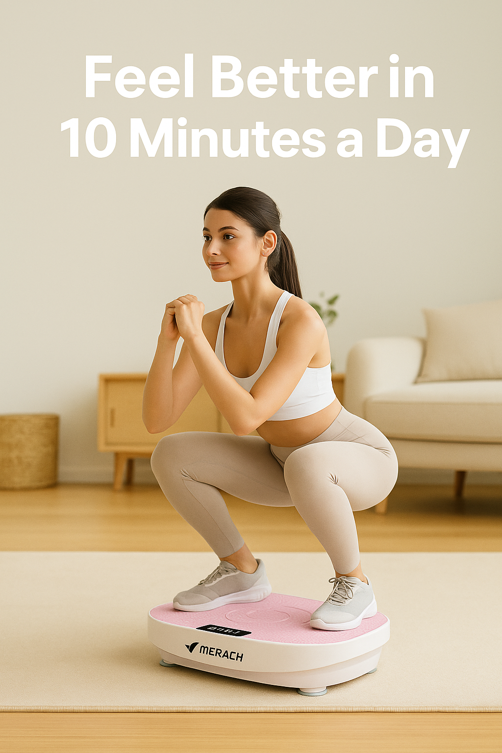 MERACH™ Vibration Plate – 3-Speed Home Trainer for Fat Burn, Muscle Toning & Body Shaping