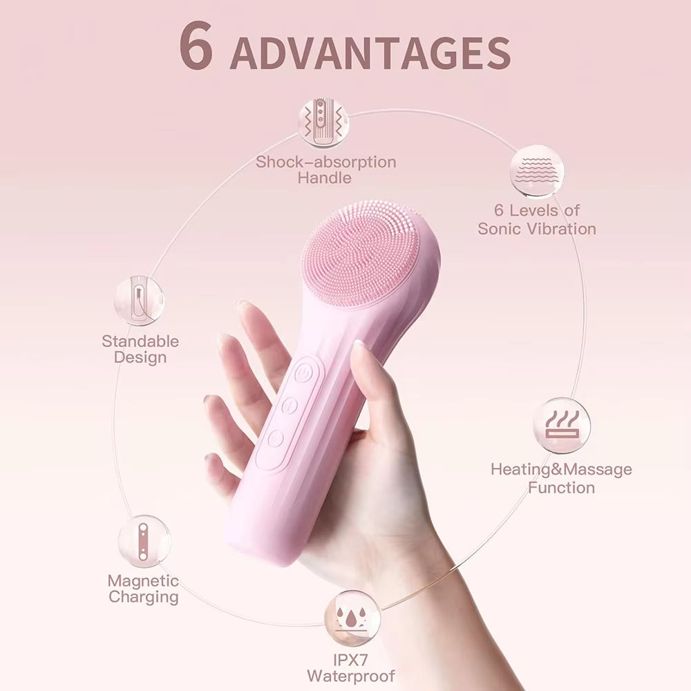 Sonic Facial Cleanser – Waterproof & Rechargeable Brush 🌊✨